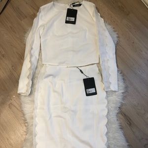 Missguided 🎉White crop top and skirt set